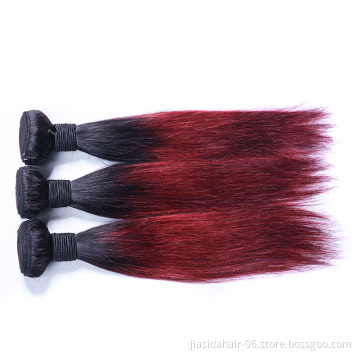 Wholesale T1B99J Red Burgundy Weave Raw Mink Brazilian Bundles Cuticle Aligned Virgin Human Hair Extension